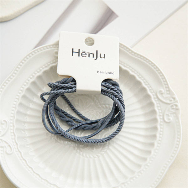 4PCS/SET SUPER STRETCHY ELASTIC SIMPLE HAIR TIES_CWAHA0334: COFFEE / (OS) 3