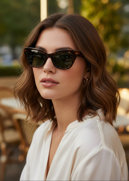 AUDREY Women's Oversize Mid Century Modern Cat Eye Sunglasses