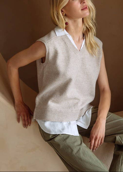 Stylish Mix Media Shirt Vest