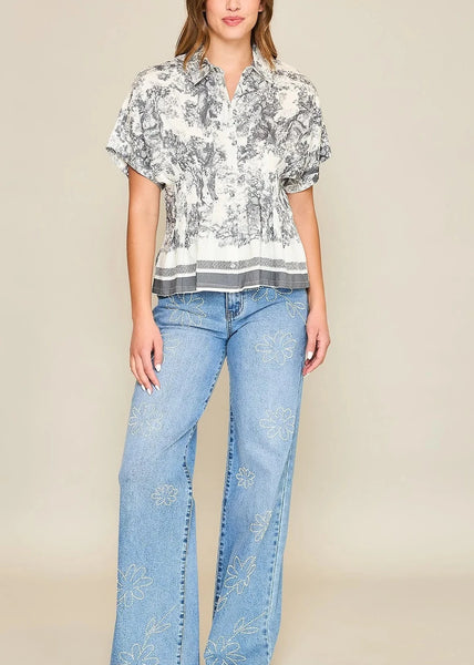 Shady Gray Landscape Top