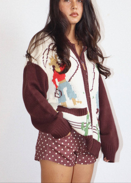 Cowgirl Knit Zip-Up Cardigan