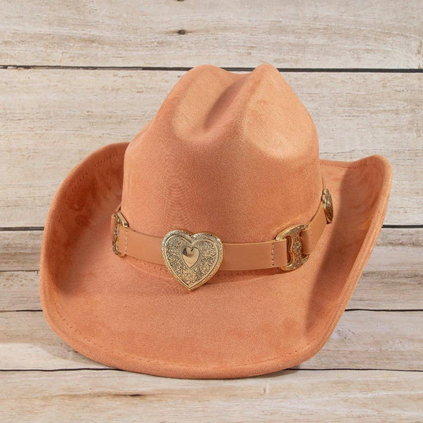 Western Heart Buckle Cowboy Hat: BK