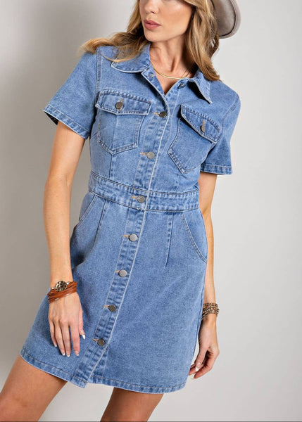 Denim Button Down Dress