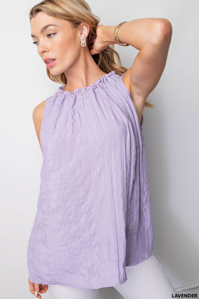 Classic Textured Lavender Sleeveless Top