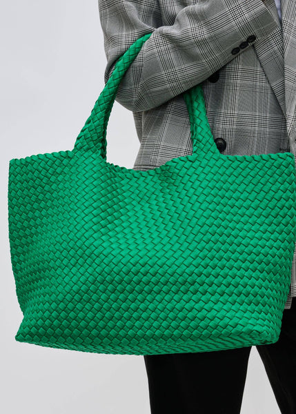 Sky's The Limit - Large Woven Neoprene Tote in Kelly Green