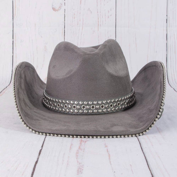 Studded Trim Western Cowboy Hat: DGR