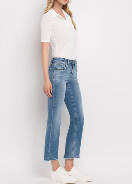 Mid Rise Crop Straight Leg Jeans by Flying Monkey