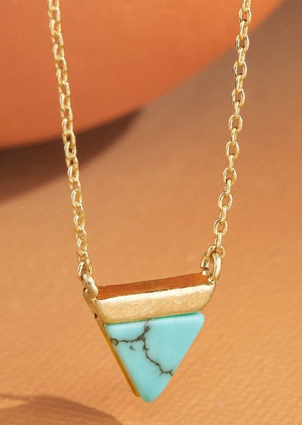 RESTOCKED! The Minimalist Triangle Turquoise Fashion Necklace