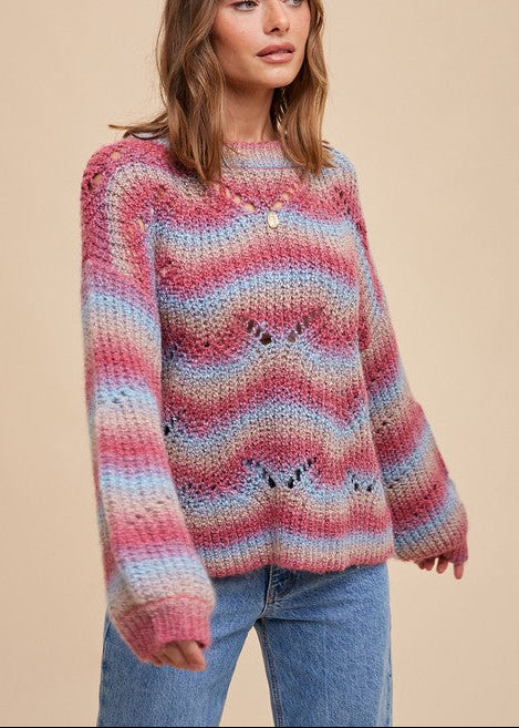 Cozy Mohair Striped Sweater