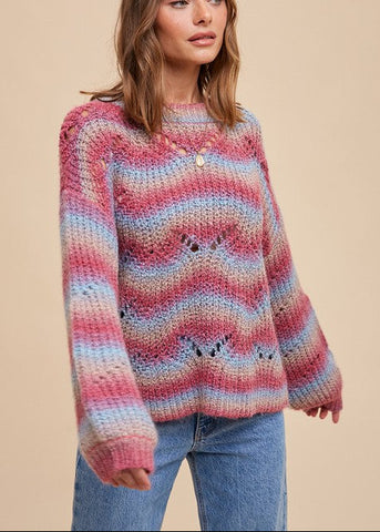 Cozy Mohair Striped Sweater