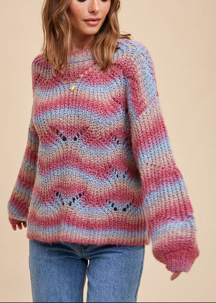 Cozy Mohair Striped Sweater