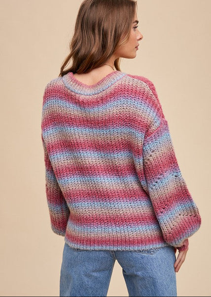 Cozy Mohair Striped Sweater