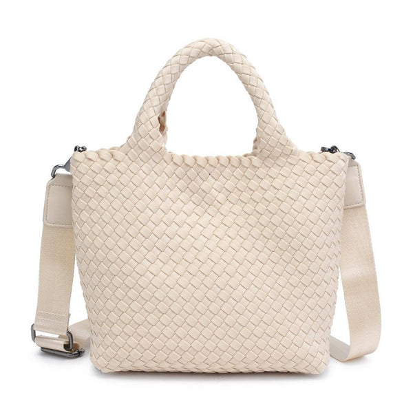 Sky's The Limit Small Woven Neoprene Crossbody: Cream