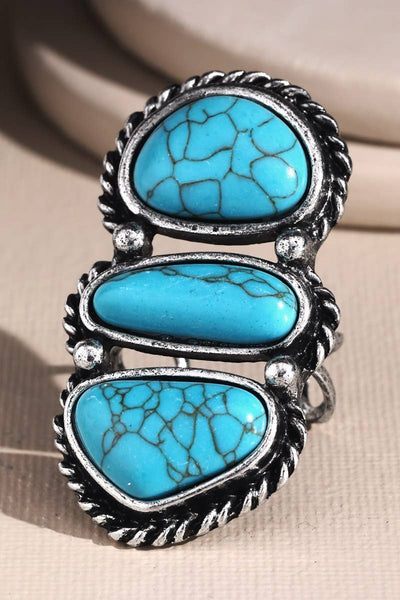 Layered Navajo Semi Stone Turquoise Ring