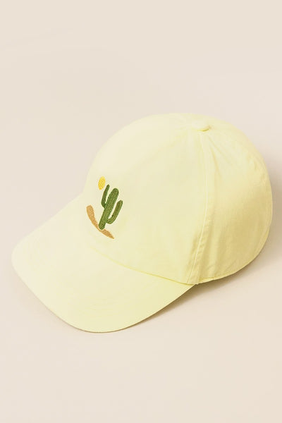 Southwestern Cactus Embroidered Ball Cap Hat