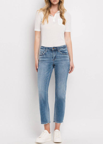 Mid Rise Crop Straight Leg Jeans by Flying Monkey