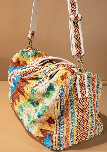 Aztec Print Duffle Tote Bag