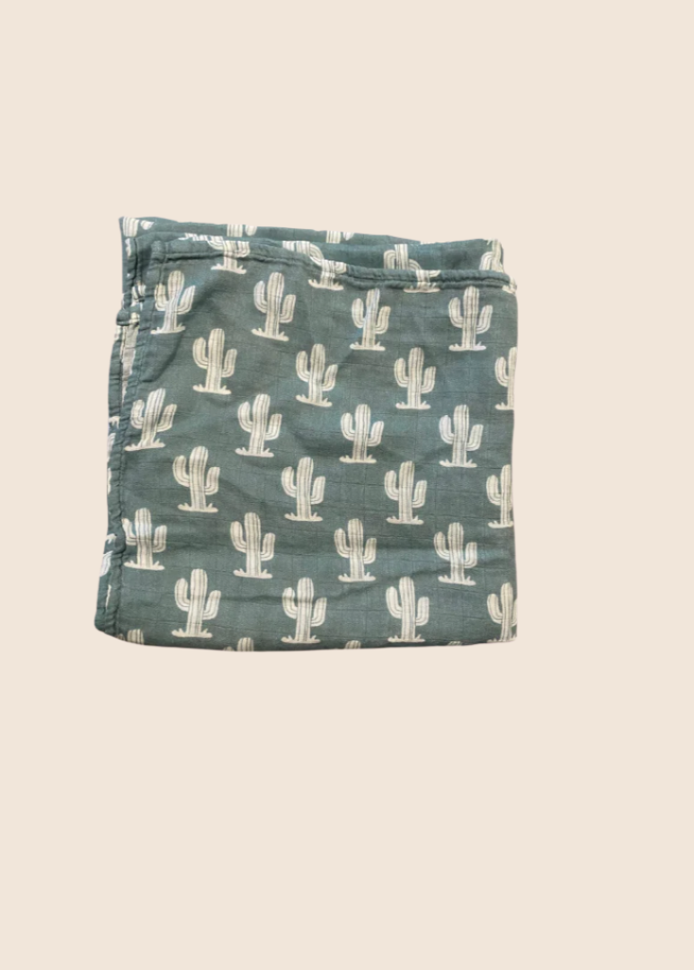 Desert Cactus Muslin Bamboo Oversized Swaddle Blanket