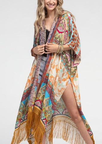 Anything But Ordinary Boho Fringe Kimono