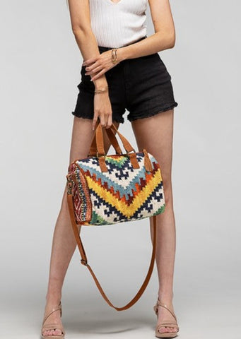 Belmont Boho Aztec Woven Bag