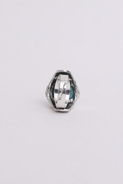 Bohemian Oval Cut Adjustable Turquoise Ring