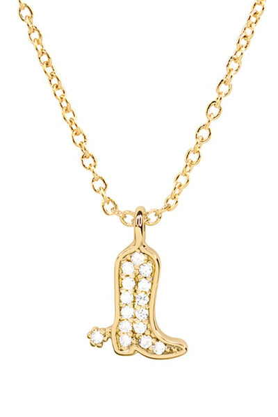 14 Karat Gold Dipped Cowboy Boot Pendant Necklace