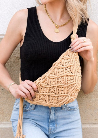 Woven Macrame Sling Bag