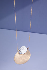 Howlite and Gold long necklace