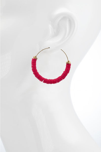 Hot Pink Hoop Earrings