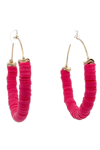 Hot Pink Hoop Earrings