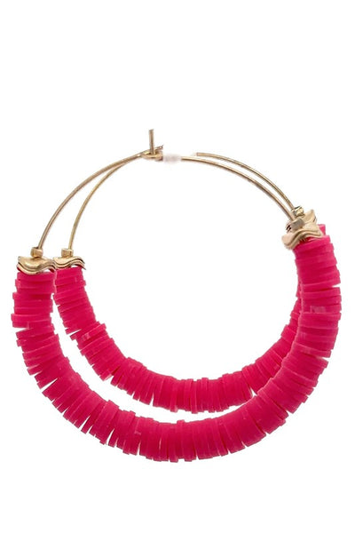 Hot Pink Hoop Earrings