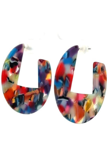 Kaleidoscope Acrylic Hoop Earrings