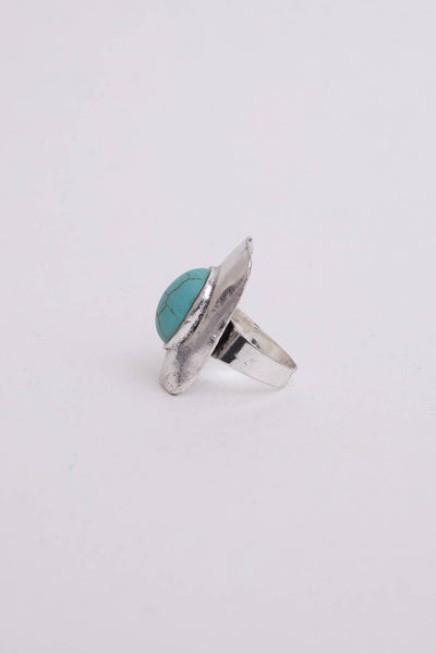 Modern Style Adjustable Turquoise Silver Ring