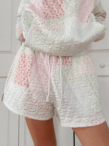 Sun-kissed Coconut Pastel Quilted Shorts