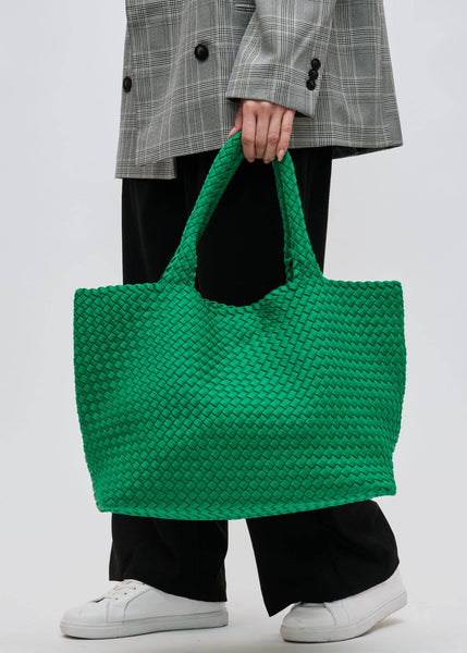 Sky's The Limit - Large Woven Neoprene Tote in Kelly Green