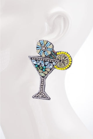 The Jeweled Martini Beaded Earrings