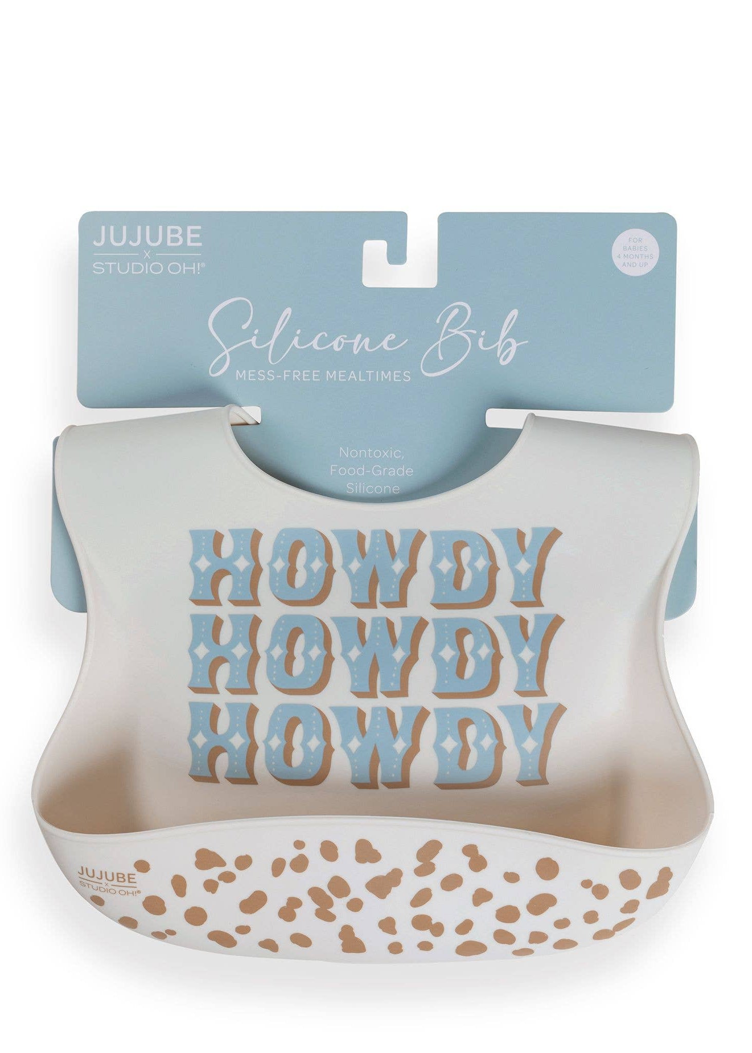 Silicone Bib Howdy Partner Blue
