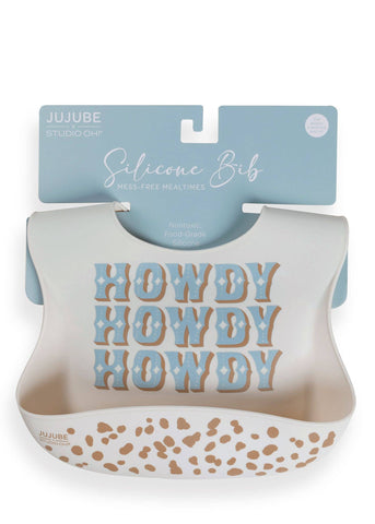 Silicone Bib Howdy Partner Blue