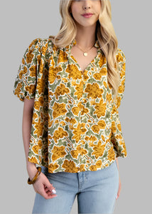 Touch of Nature Floral Print Top
