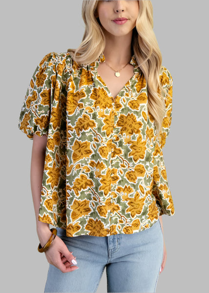 Touch of Nature Floral Print Top