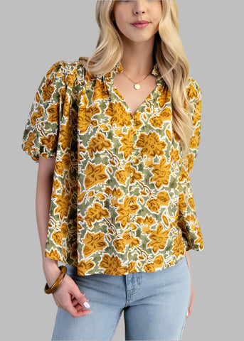 Touch of Nature Floral Print Top