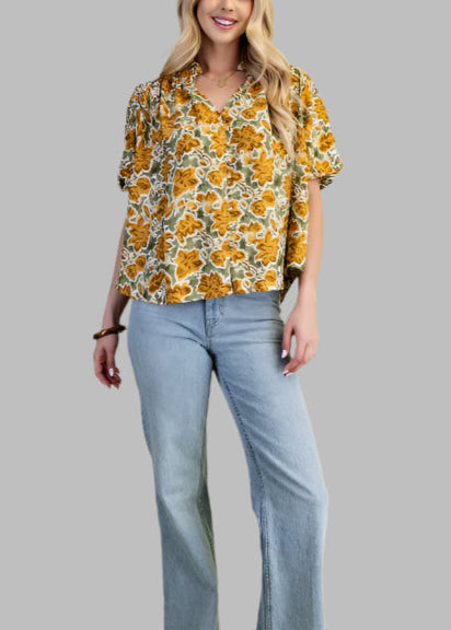 Touch of Nature Floral Print Top