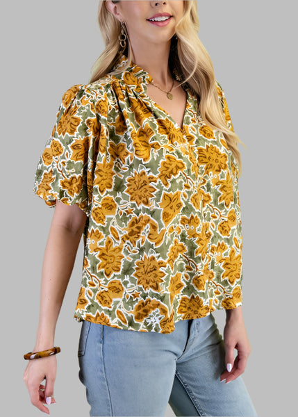 Touch of Nature Floral Print Top