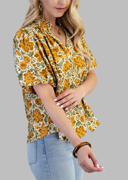Touch of Nature Floral Print Top