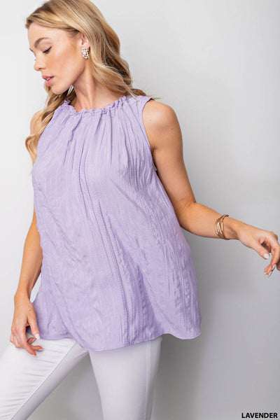 Classic Textured Lavender Sleeveless Top