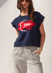 Lobster Design Soft Knit Sweater