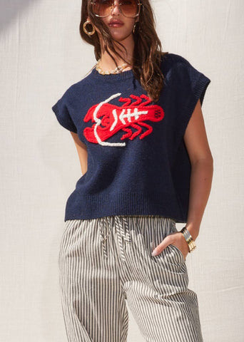 Lobster Design Soft Knit Sweater
