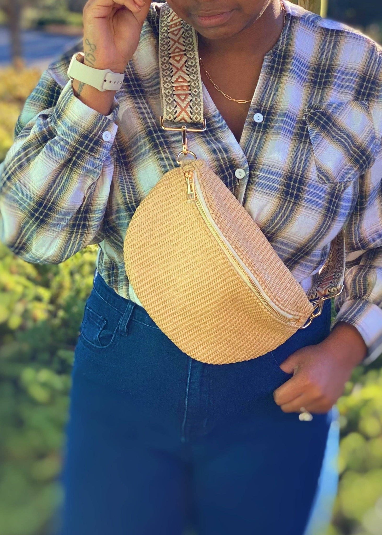 Bahama Breeze Woven Sling Bag