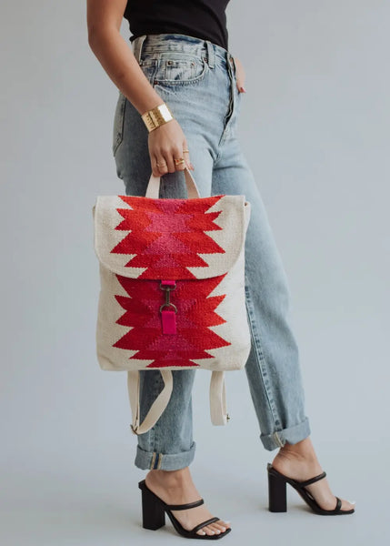 Aztec Western Red and Cream Backpack