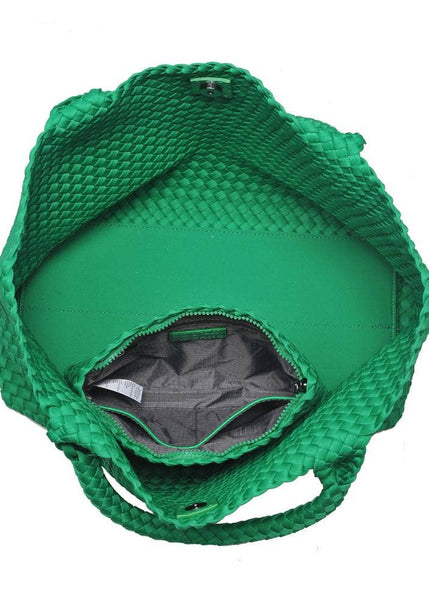 Sky's The Limit - Large Woven Neoprene Tote in Kelly Green